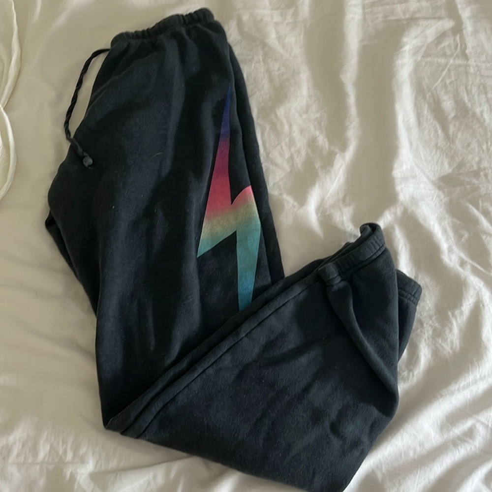 Aviator Nation dark grey sweatpants.